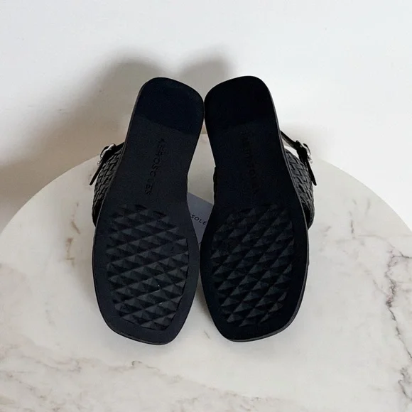Aerosoles Broome Black Flat Slingback Short Wedge Sandals Size 7 NWT - Picture 10 of 10